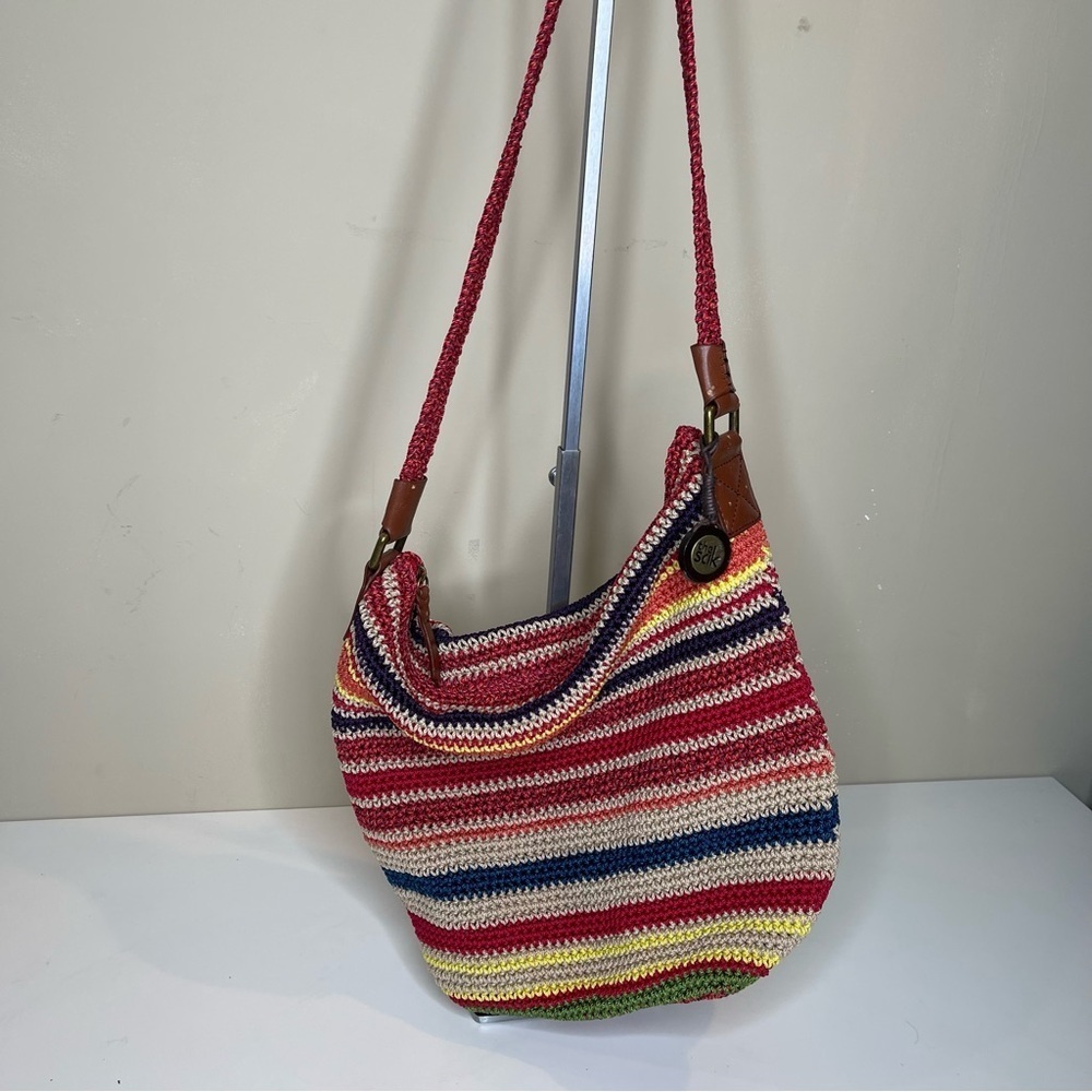 The Sak Color Striped Crochet Shoulder Bag